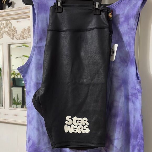 NWT 2pc set Star Wars Purple Tie-Dye Tank Top size XL, Biker Shorts size L - Picture 5 of 8